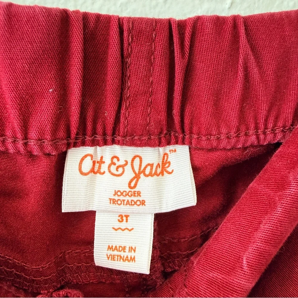 Boys Cat & Jack Burgundy Jogger Pants Size 3T